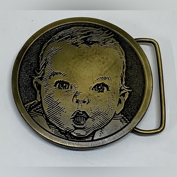 1970s Vintage Solid Bronze GERBER BABY Spec Cast Belt Buckle - Picture 2 of 16